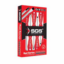 3293- طقم مفكات 7ق احمر SGS