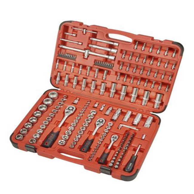 4185 - طقم لقم ط/ق 1/4" + 3/8" + 1/2" + سنون مفك 176 قطعة تايوانى كي دبليو جي KWG
