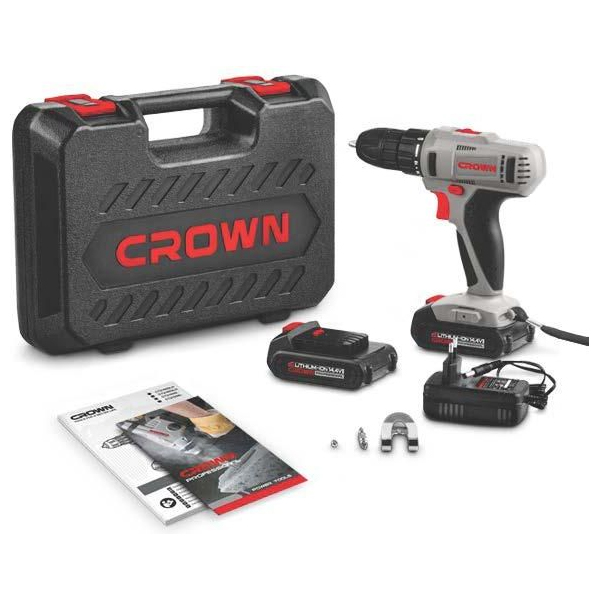 241 - شنيور كراون 10 مم واحد ونص امبير 19 نيوتن 2 بطارية 14.4 فولت ليثيوم ايون CROWN CT21055L