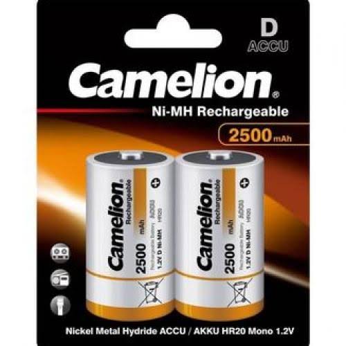 [D2500BP2] 3843- حجر طورش شحن 2 ق 2500 كاميلون Camelion بطارية ٢٥٠٠ امبير -NI-MH rechargeable - camelion - NH-D2500BP2 - كاميليون