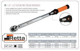 [RETTA  RTK6030] 2814- مفتاح عزم 1/2 بوصة 60 : 300 نيوتن RETTA  RTK6030