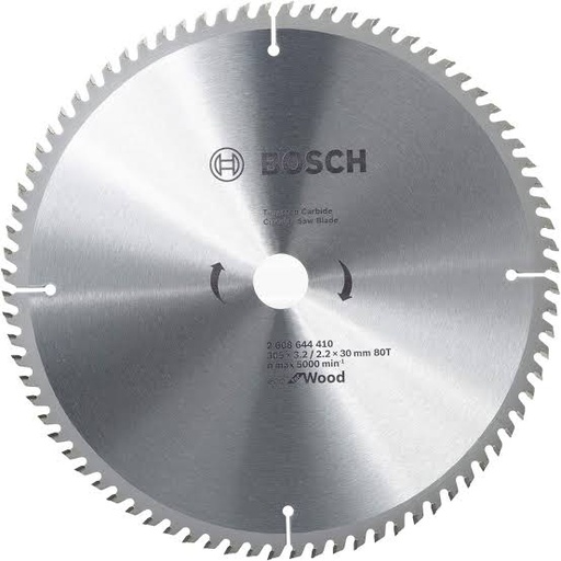 [2608644410] 3796- صينية منشار 12 بوصة للخشب 80 سنة ايكولاين BOSCH Eco Line CSB For Wood 305×30-80